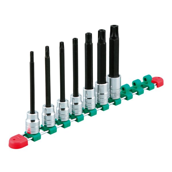 12.7sq.ロングT型いじり止めトルクスビットソケットセット(7コ組)