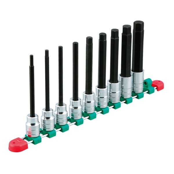 12.7sq.ロングヘキサゴンビットソケットセット(9コ組)インチサイズ