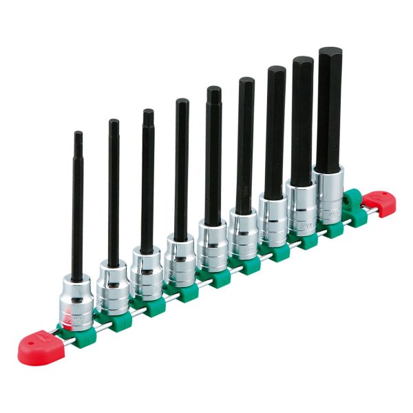 12.7sq.ロングヘキサゴンビットソケットセット(9コ組)ミリサイズ