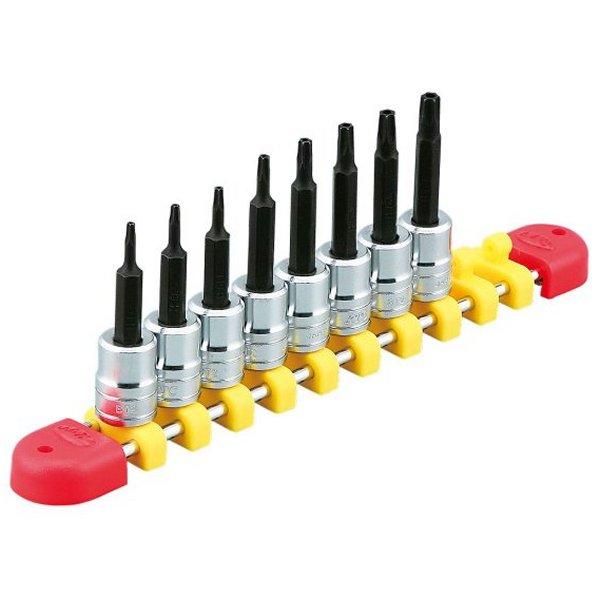 6.3sq.T型いじり止めトルクスビットソケットセット(8コ組)