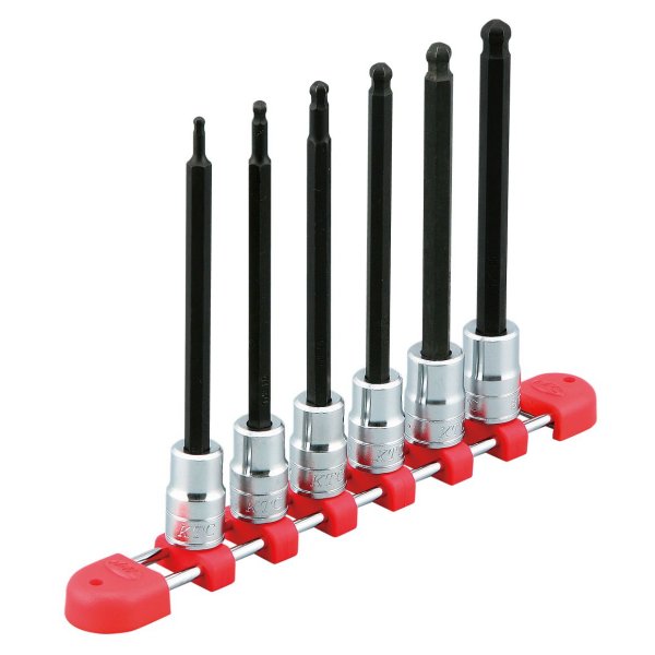 9.5sq.ロングボールポイントヘキサゴンビットソケットセット(6コ組)ミリサイズ