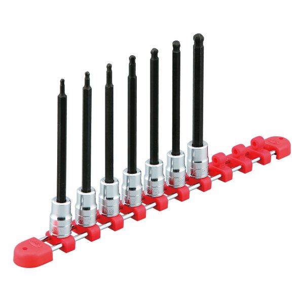 9.5sq.ロングボールポイントヘキサゴンビットソケットセット(7コ組)インチサイズ