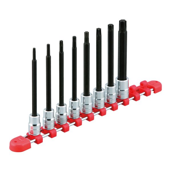 9.5sq.ロングT型トルクスビットソケットセット(8コ組)