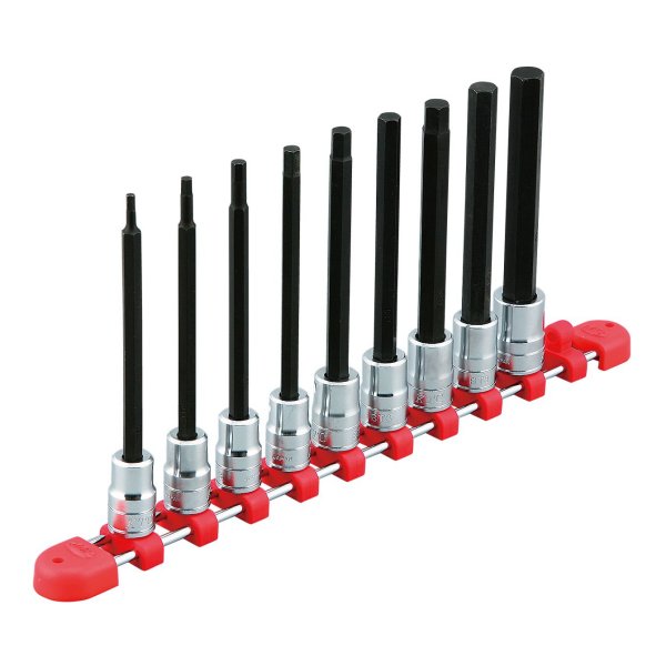 9.5sq.ロングヘキサゴンビットソケットセット(9コ組)ミリサイズ