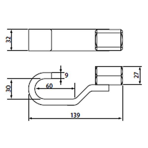 スライドハンマプラー板金フック W9/16-12