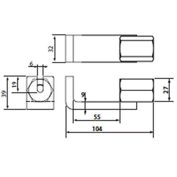 スライドハンマプラー板金フック W9/16-12