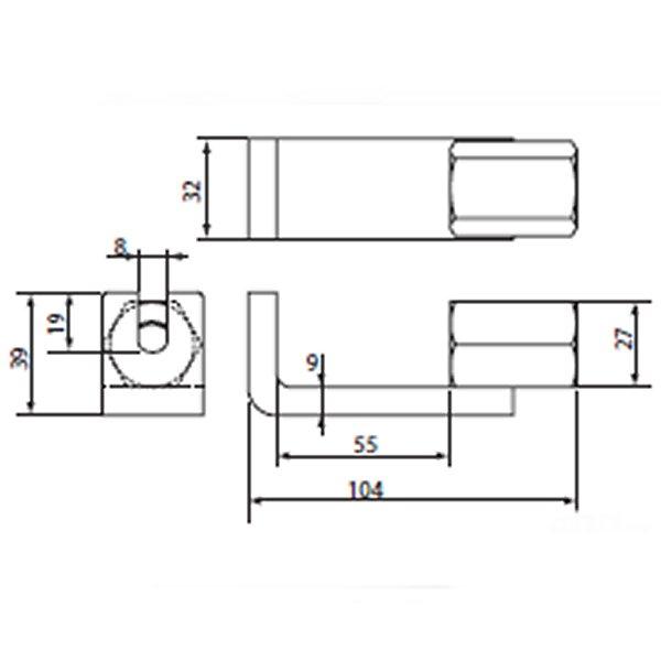 スライドハンマプラー板金フック W9/16-12