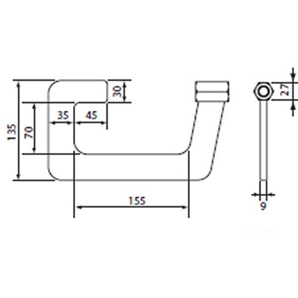 スライドハンマプラー板金フック M18×2.0