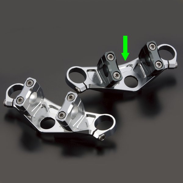 ビレットトップブリッジ/クランプセット ガンメタ APE50/100