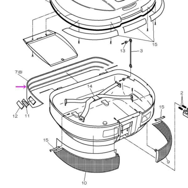ジビ GIVI モノキーケース用 リヤベンド黒(ケース後ろのモール) Z218N