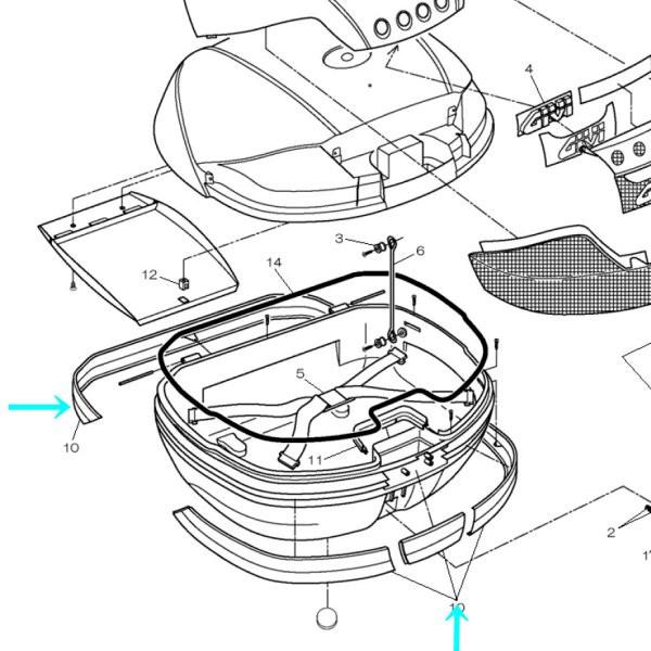 ジビ GIVI モノキーケース用 モール(シルバー)４ＰＣ Z734 セット