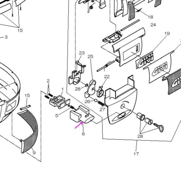 ジビ GIVI モノキーケース用 プッシュボタン(赤) Z206