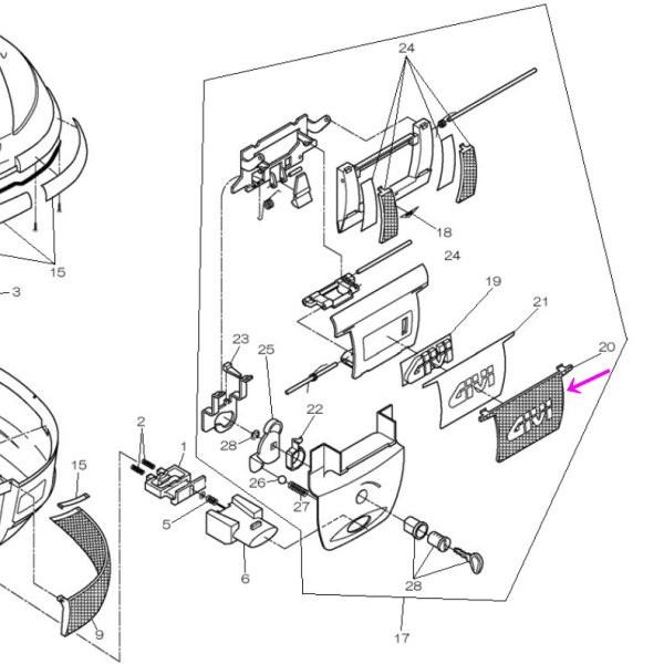 ジビ GIVI モノキーケース用 リフレクター(中央裏紙) Z626