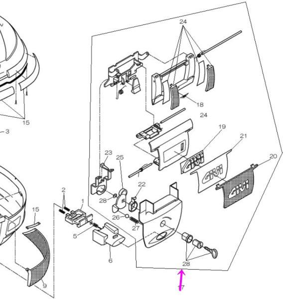 ジビ GIVI モノキーケース用 ロックセット Z682N