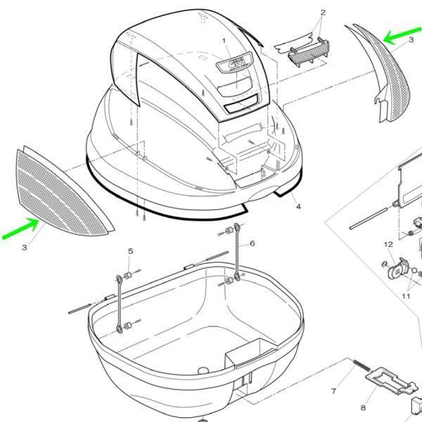 ジビ GIVI モロックケース用 リフレクター(左右セット)裏紙付 Z1383R