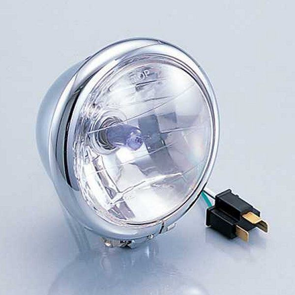 マルチリフレクター ヘッドライトASSY 4-1/2インチ メッキ 12V30/30W ホワイトブルー球付属