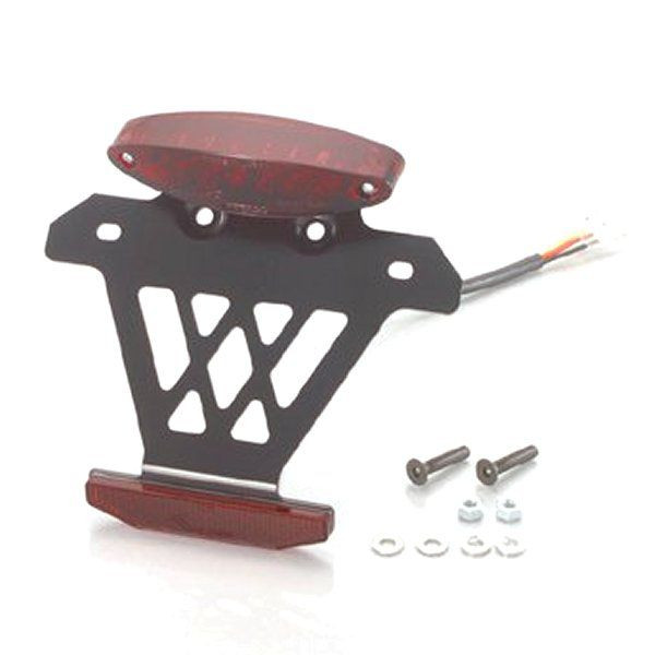 LED テールランプ&リフレクター スーパースリム 赤色レンズ 汎用 (12V車) 50-125ccまでのナンバープレート