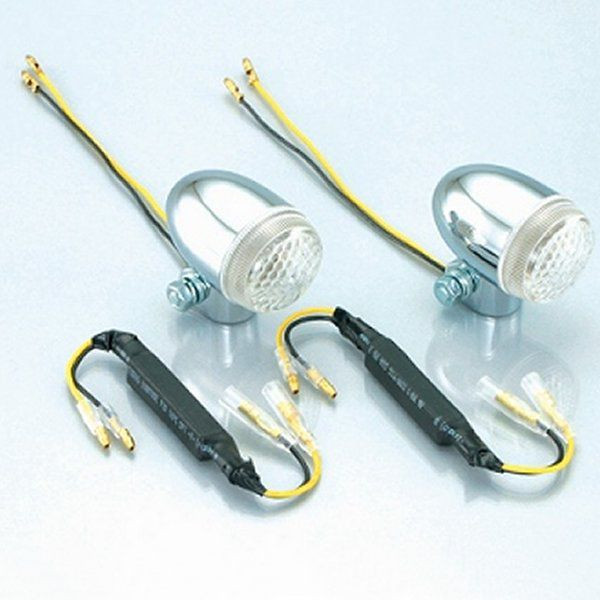 LEDウインカーランプセット 12V車用 クロームメッキ (2個入り)