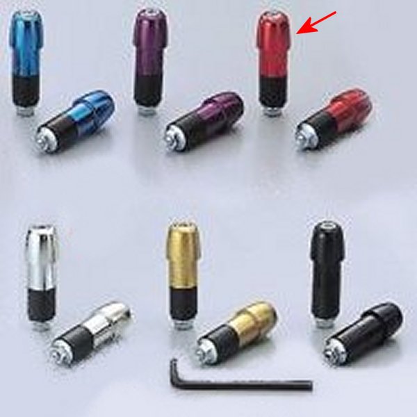 アルミ削り出しサイドキャップ レッド Φ7/8インチハンドル用