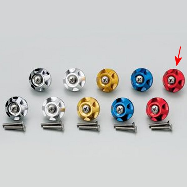 アルミ削り出しサイドキャップ レッド Φ7/8インチハンドル用