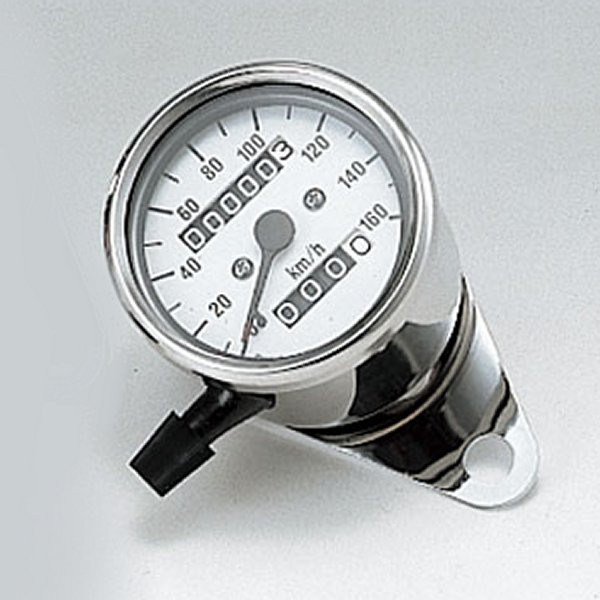 スピードメーター(機械式)160km/h 61mm 白パネルトリップ付