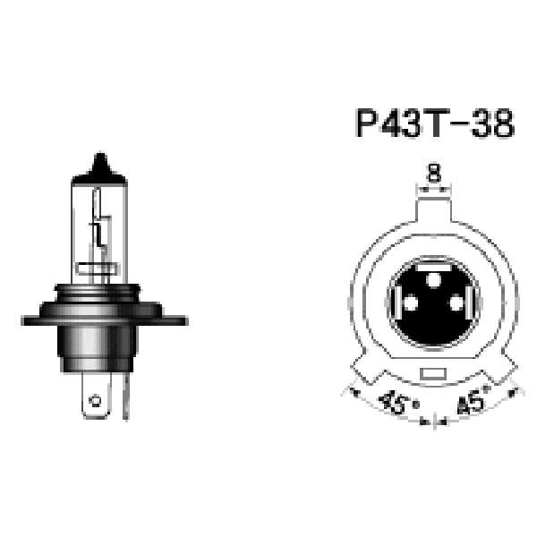 H4 バイクビーム B2&S2 1個入り ブリスターパック 12V60/55W (B2レインボー)