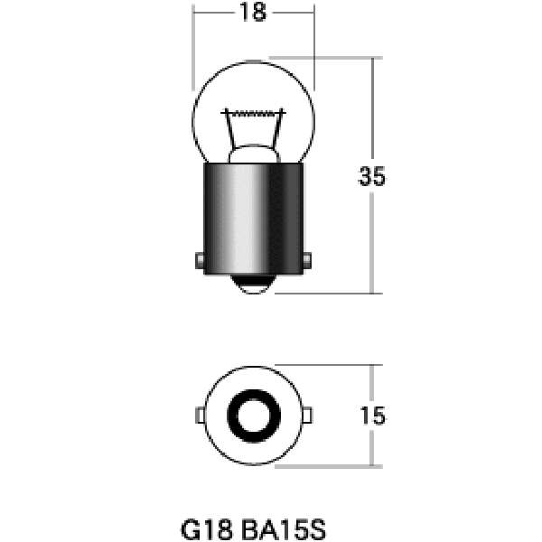 口金シングル球 6V8W ウインカー球 (レッド) (1個売り)