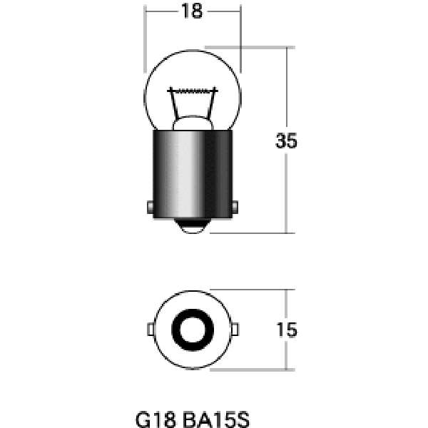 口金シングル球 6V15W ウインカー/ストップ球 (オレンジ) (1個売り)