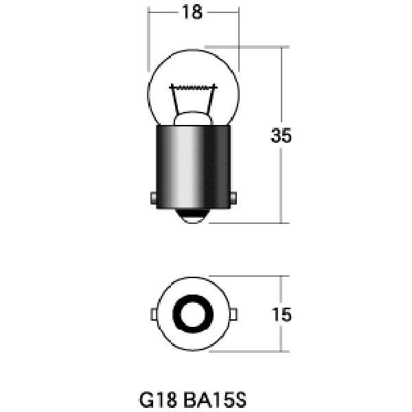 口金シングル球 12V10W ウインカー/ライセンス球 ウインカー/ライセンス球 (グリーン) (1個売り)