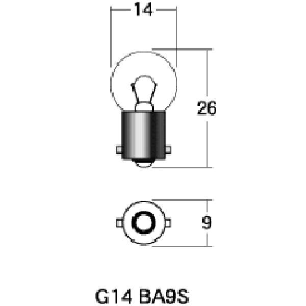 口金シングル球 6V8W ウインカー球 (クリアー) (1個売り)