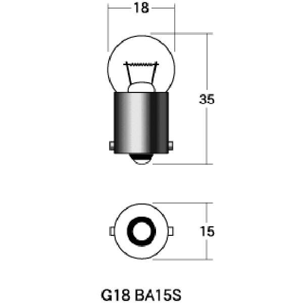 口金シングル球 6V8W ウインカー球 (レッド) (2個入り)