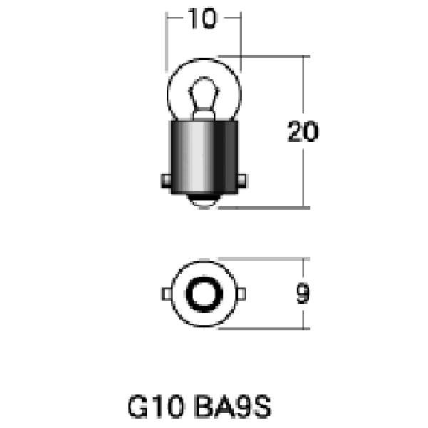 口金シングル球 12V3.4W メーター/ポジション球 (レッド) (2個入り)