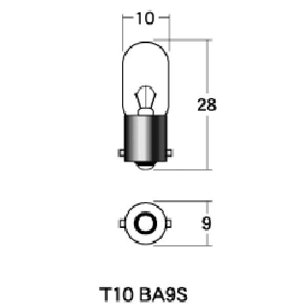 口金シングル球 12V3.4W メーター/ポジション球 (クリアー) (2個入り)
