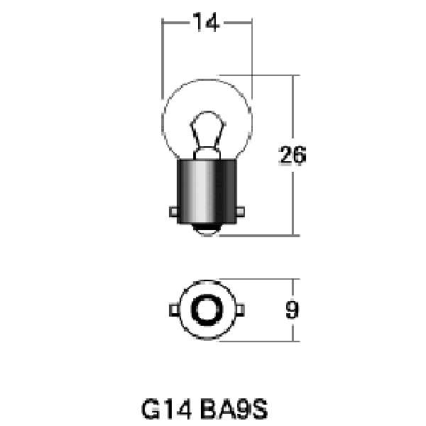 口金シングル球 6V8W ウインカー球 (クリアー) (2個入り)