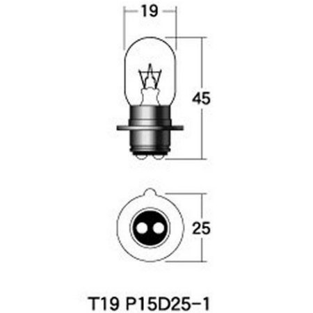 ノーマルバルブ 6V15/15W ヘッド球 (クリア) 1箱 (10個入り) PH7