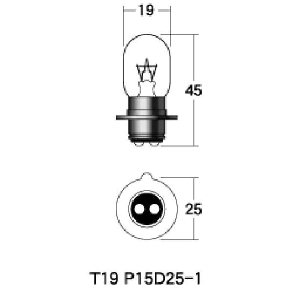 ノーマルバルブ 12V15/15W ヘッド球 (クリア) 1箱 (10個入り) PH7