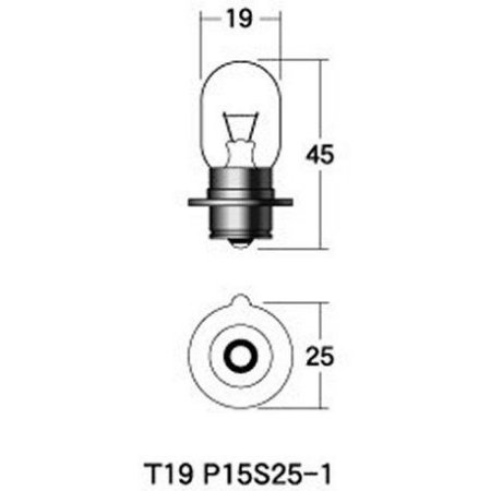 ノーマルバルブ 12V25W ヘッド球 (クリア) 1箱 (10個入り) PH7s