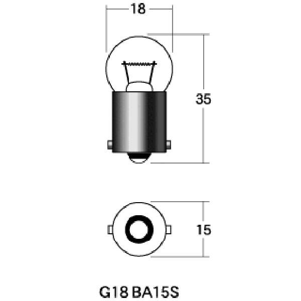 ノーマルバルブ 12V15W ウインカー球 (クリア) 1箱 (10個入り)