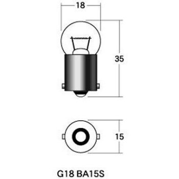 ノーマルバルブ 12V27W 小型ランプ改造用 ウインカー球 ストップ球 (オレンジ) 1箱 (10個入り)