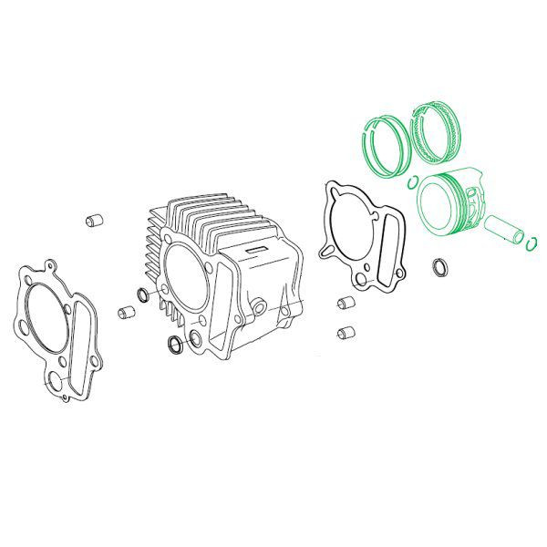 リペアパーツ 旧タイプDOHCヘッド ボア＆ストロークアップ 115cc 用 シリンダーキット ボア径 54mm モンキー ゴリラ