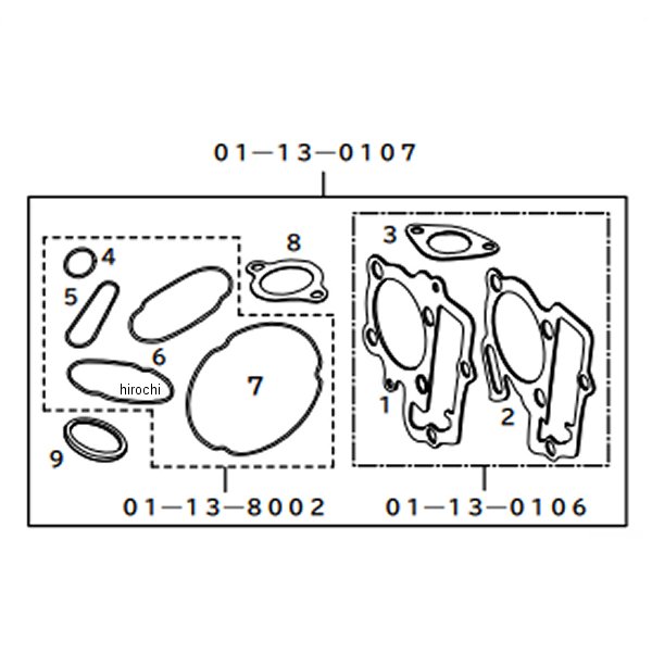 スーパーヘッド＋R用シリンダーキット リペアパーツ用 ガスケットAセット TT-R50E YB-1 FOUR TT-R90