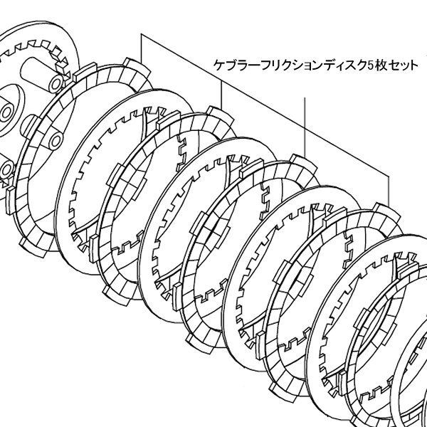 乾式クラッチキットリペアパーツ用 ケブラ-フリクションディスク 5枚セット モンキー ゴリラ