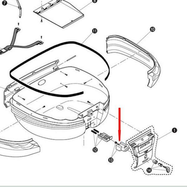 ジビ GIVI モノキーケース用 ボタン+スプリング (TECH) Z206NR E55用