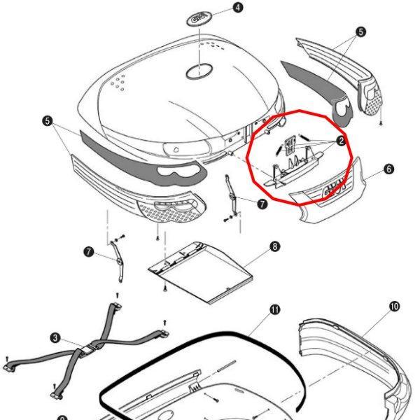 ジビ GIVI モノキーケース用 ラッチシステムカバー Z677 E55用