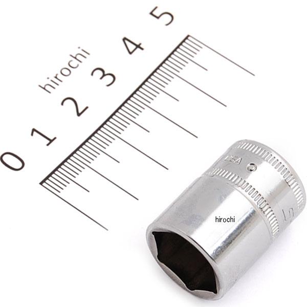 3/8インチ ソケット シャロー 6角 ミリサイズ 15mm