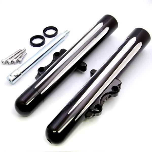 フロントフォーク 00年-07年 FLH/FLT ダブルディスク ディープカット 黒