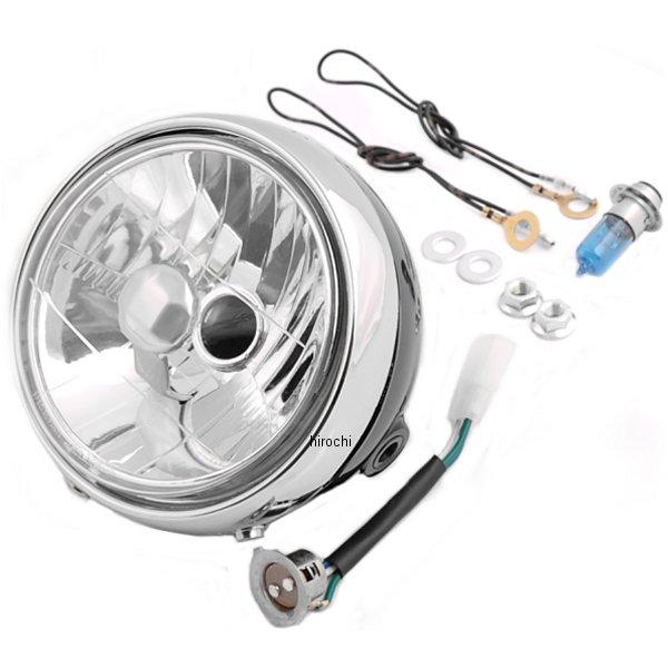 マルチリフレクターヘッドライト タイプC 12V 30W/30W 取付け幅 128mm スーパホワイトバルブ付 汎用 モンキー ゴリラ