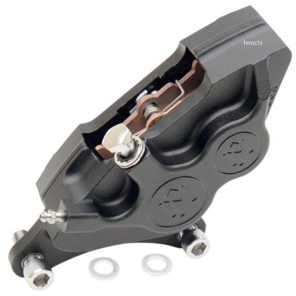 4ピストン キャリパー 11.5/11.8インチローター用 フロント 左 黒つや消し 84年-99年