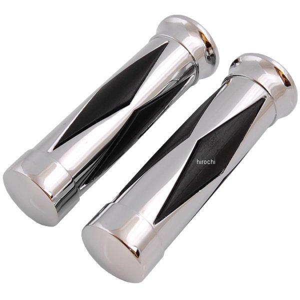 アルミ カバーグリップ ダイヤカットタイプ L154mm D39mm メッキ/黒 インチハンドル用 ドラッグスター STEED ハーレー