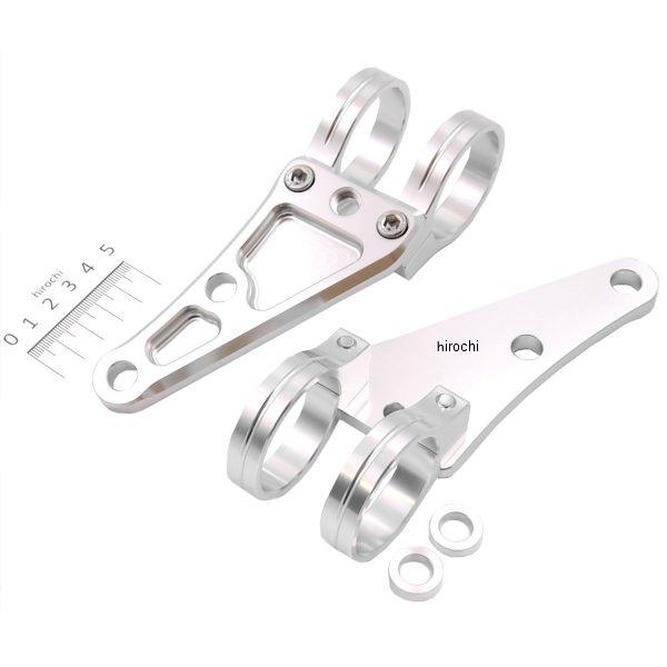 マシンドロングヘッドライトステー 2クランプタイプ φ41mm 汎用 シルバー